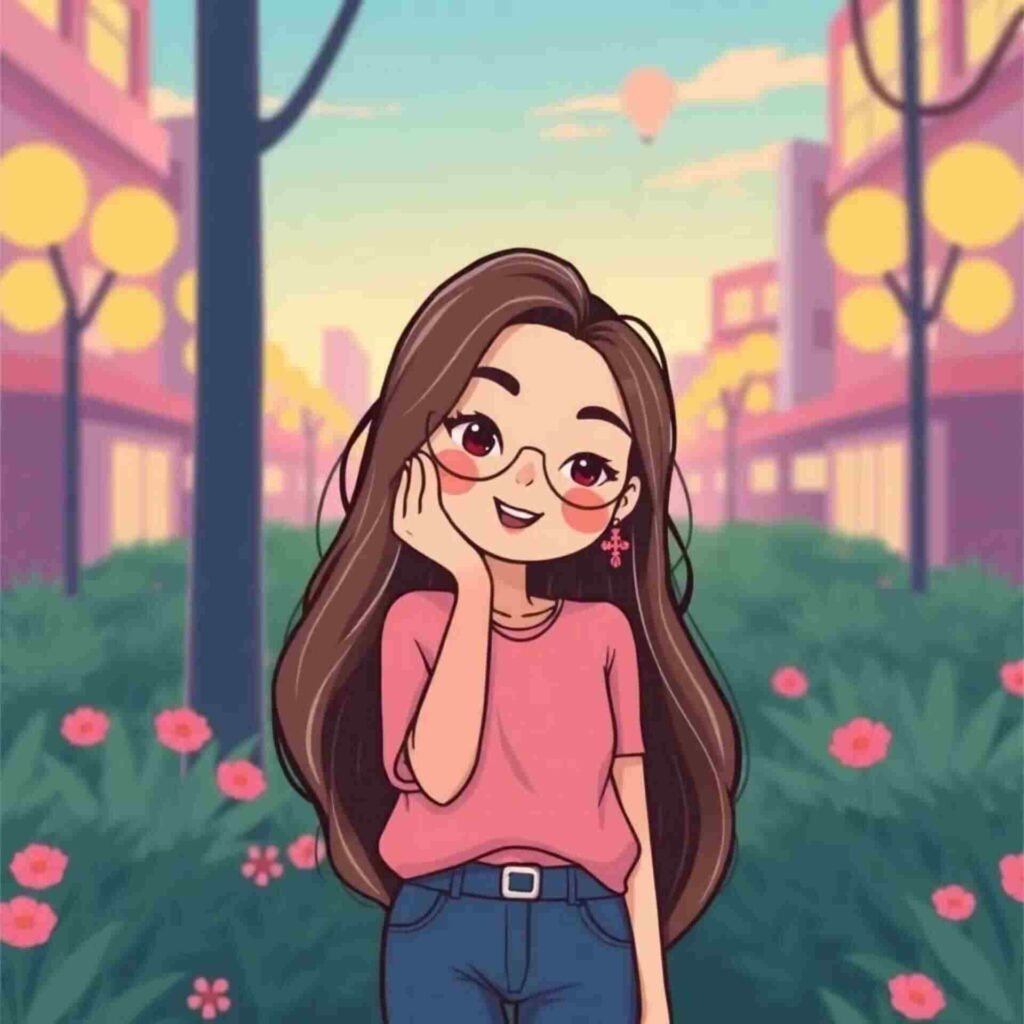 Cute & Stylish Instagram Cartoon DP For Girls